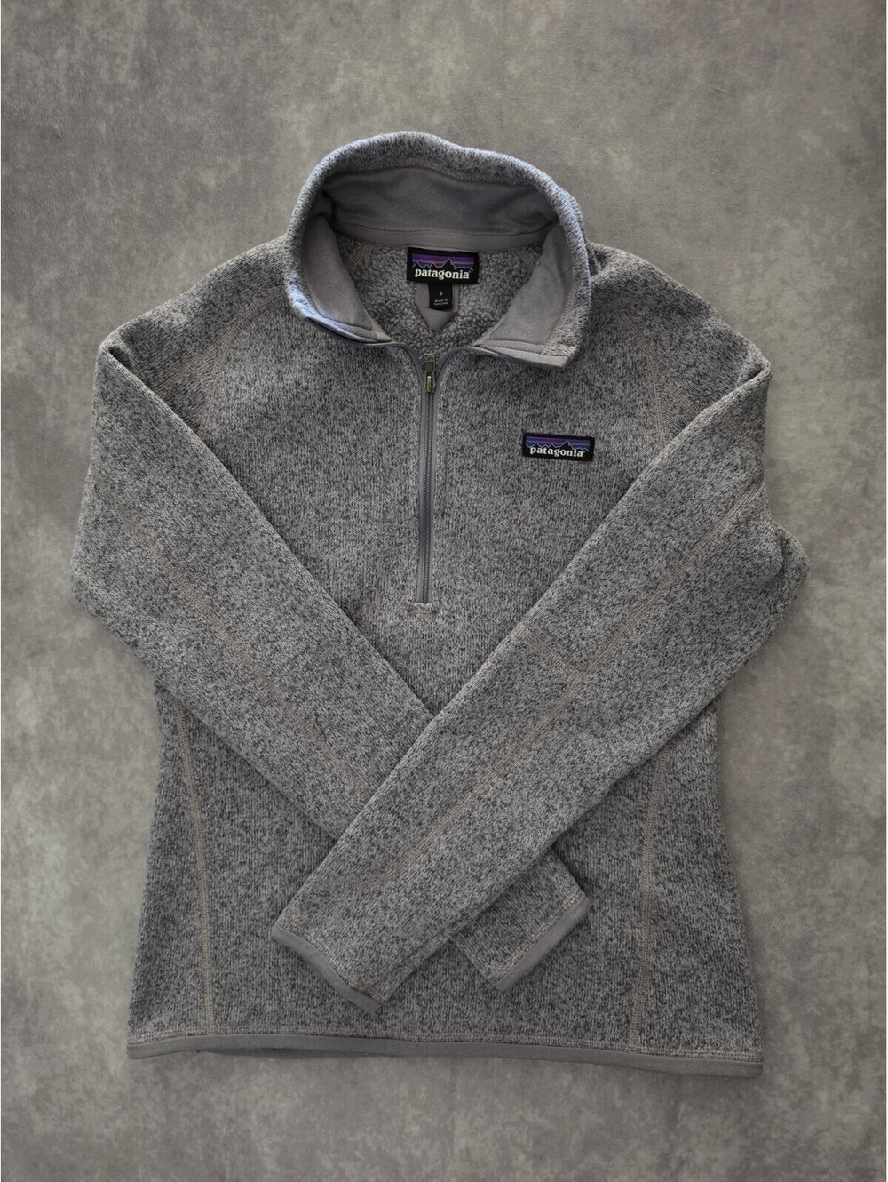 SKU0332 Patagonia Womens Small Better Sweater Gray Purple Fleece 1/4 Zip
